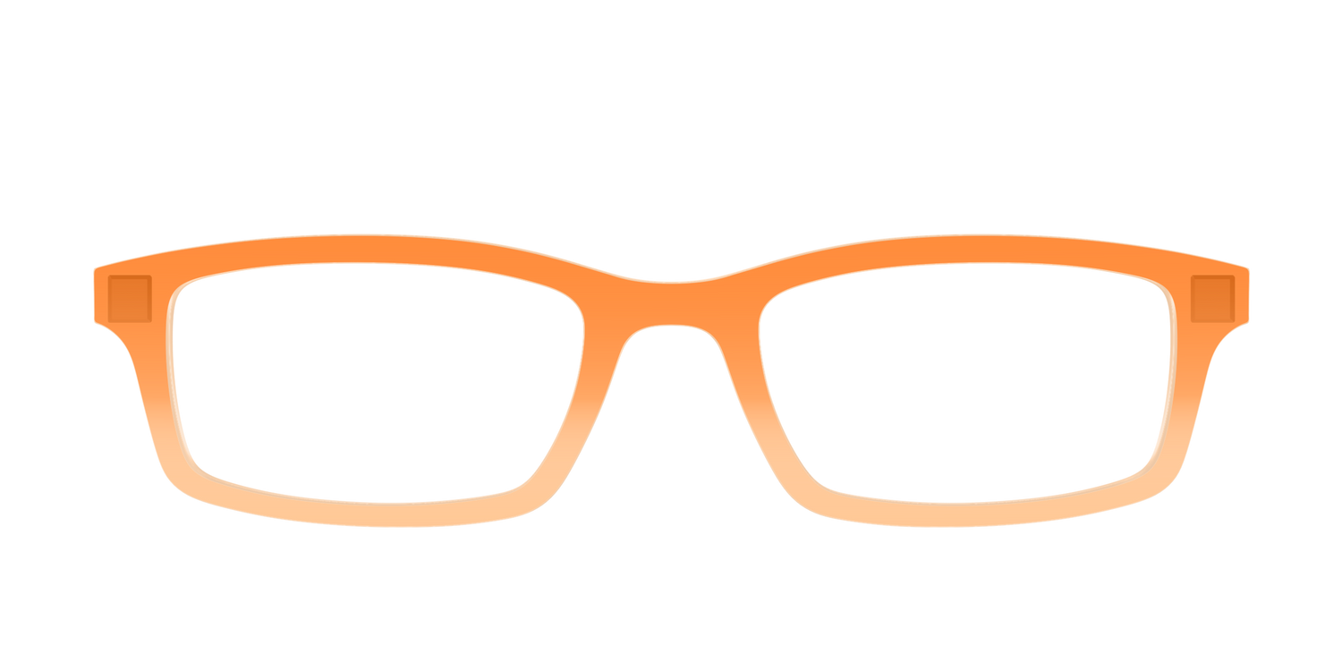 The Tangerine to Creamsicle Gradient Crystal - Front Top Image - Pair Eyewear
