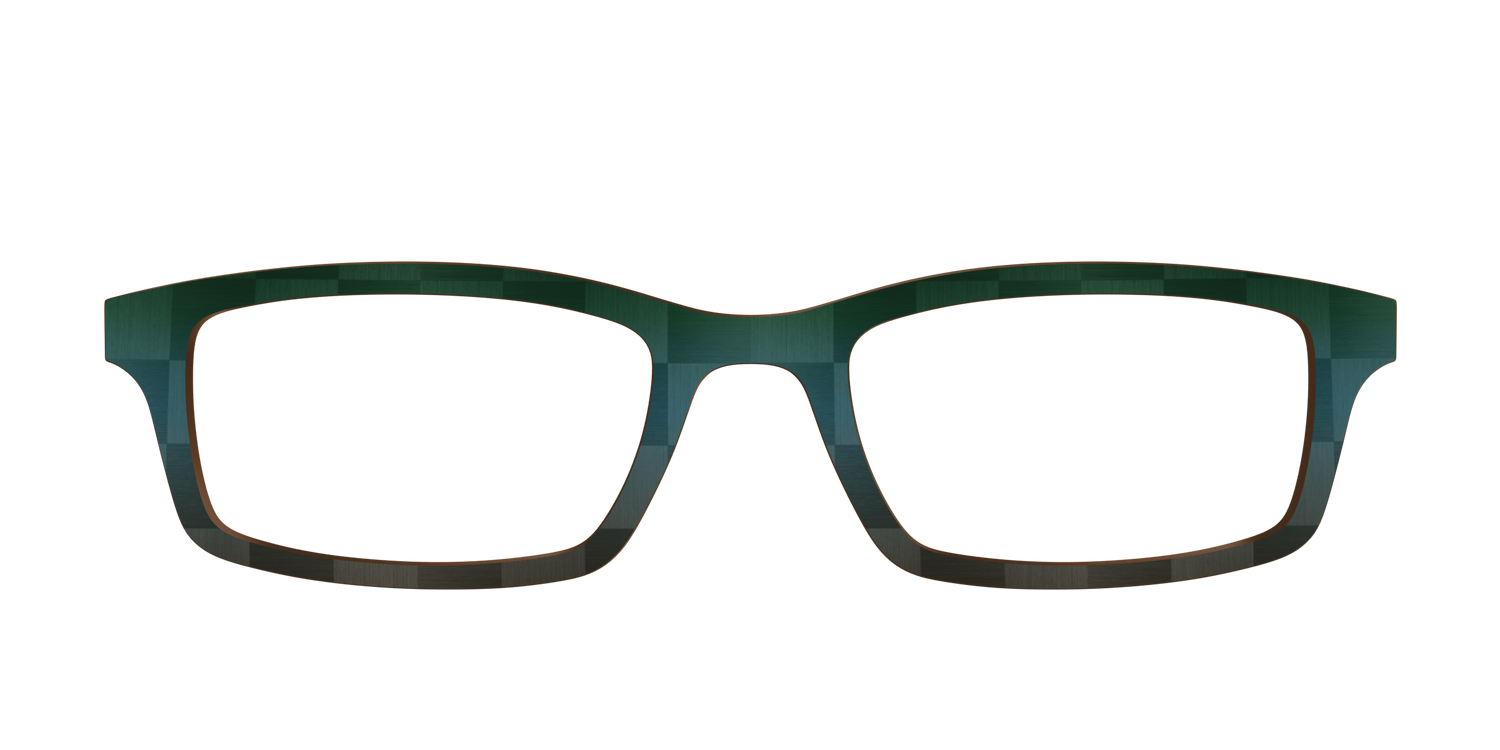 The Teal to Walnut Matte Check - Front Top Image - Pair Eyewear