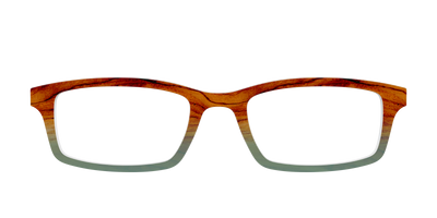 The Woodgrain to Sage Gradient - Front Top Thumbnail - Pair Eyewear