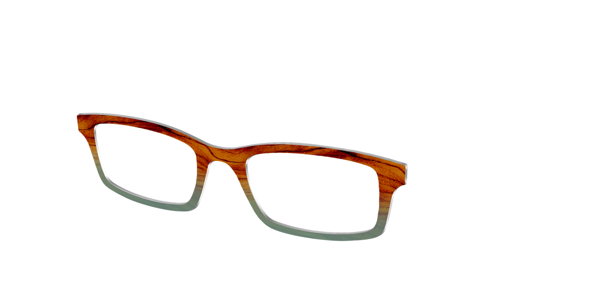 The Woodgrain to Sage Gradient - Angle Top Image - Pair Eyewear