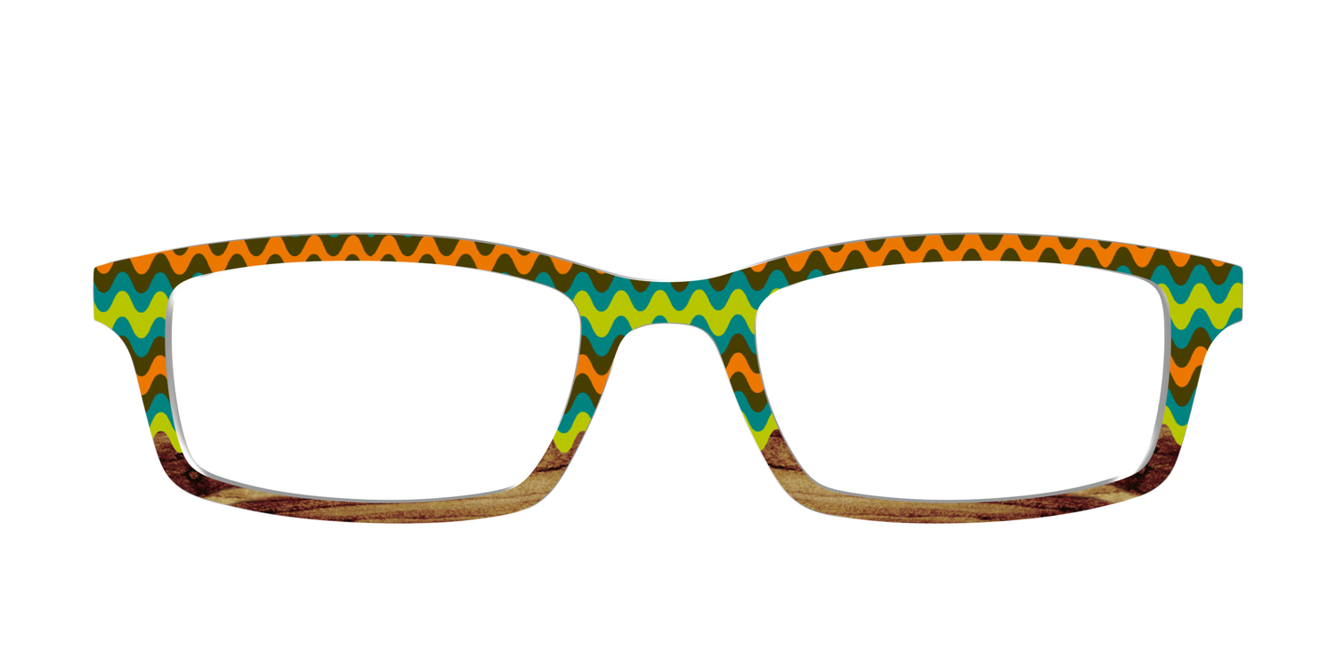 The Woodgrain Waves - Front Top Image - Pair Eyewear