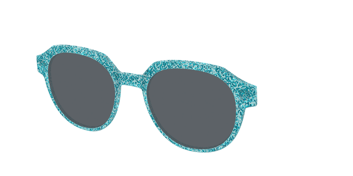 The Polarized Aquamarine Sparkle Sun Top - Angle Top Image - Pair Eyewear