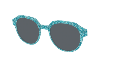 The Polarized Aquamarine Sparkle Sun Top - Angle Top Thumbnail - Pair Eyewear