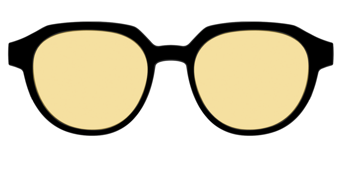 The Black With Citrine Yellow lens - Front Top Image - Pair Eyewear