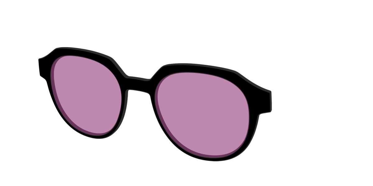 The Black with Pink Racquet Sport lens - Angle Top Image - Pair Eyewear