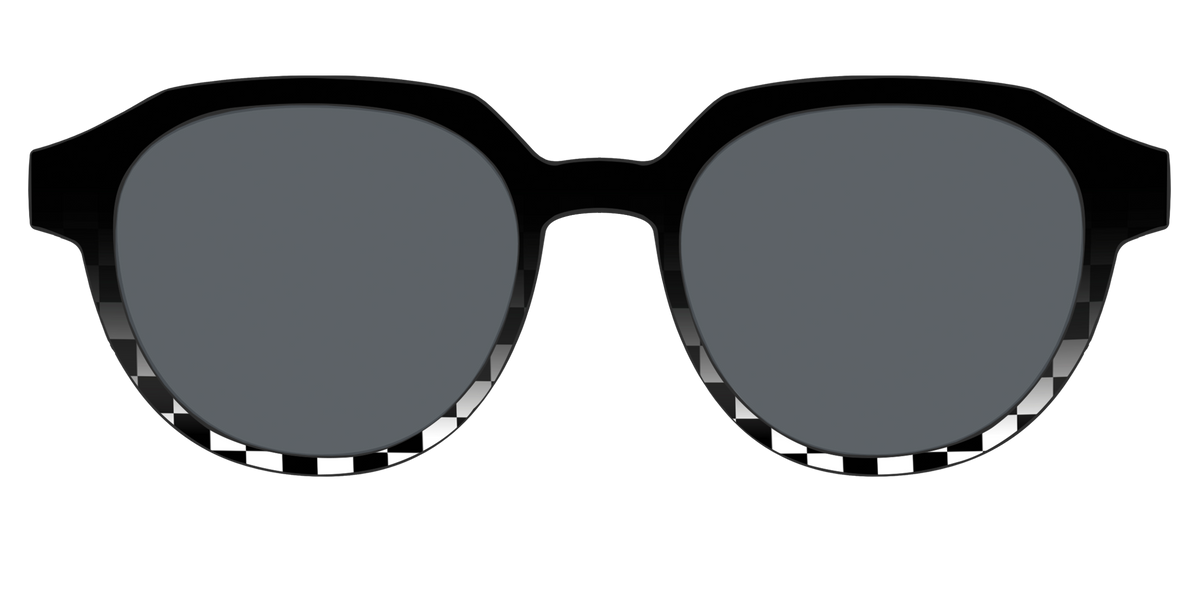 The Polarized Checkerboard Fade Sun Top - Front Top Image - Pair Eyewear