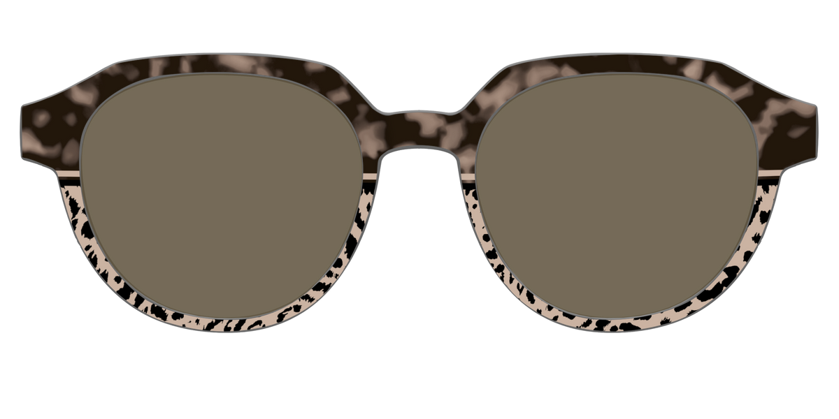 The Polarized Ink Blot Tortoise Split Sun Top - Front Top Image - Pair Eyewear