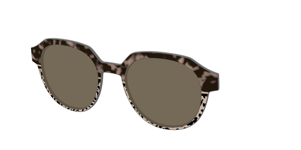 The Polarized Ink Blot Tortoise Split Sun Top - Angle Top Image - Pair Eyewear