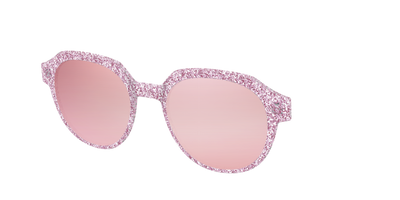 The Polarized Rose Gold Sparkle Sun Top - Angle Top Thumbnail - Pair Eyewear