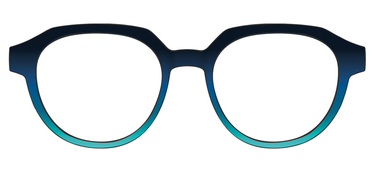 The Royal Blue to Seafoam Gradient - Front Top Image - Pair Eyewear
