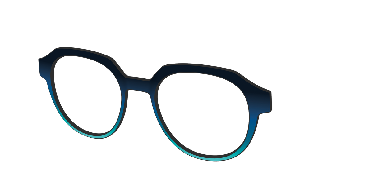 The Royal Blue to Seafoam Gradient - Angle Top Image - Pair Eyewear