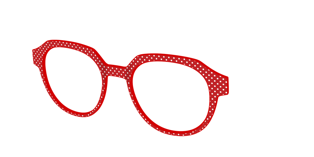 The Ruby Pin Dot - Angle Top Image - Pair Eyewear