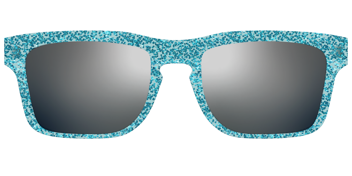 The Polarized Aquamarine Sparkle Sun Top - Front Top Image - Pair Eyewear