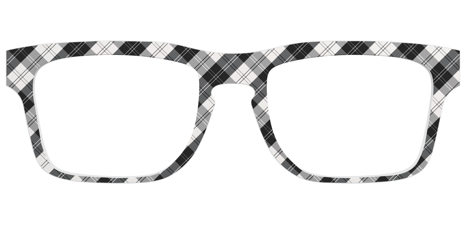 The B&W Plaid - Front Top Image - Pair Eyewear