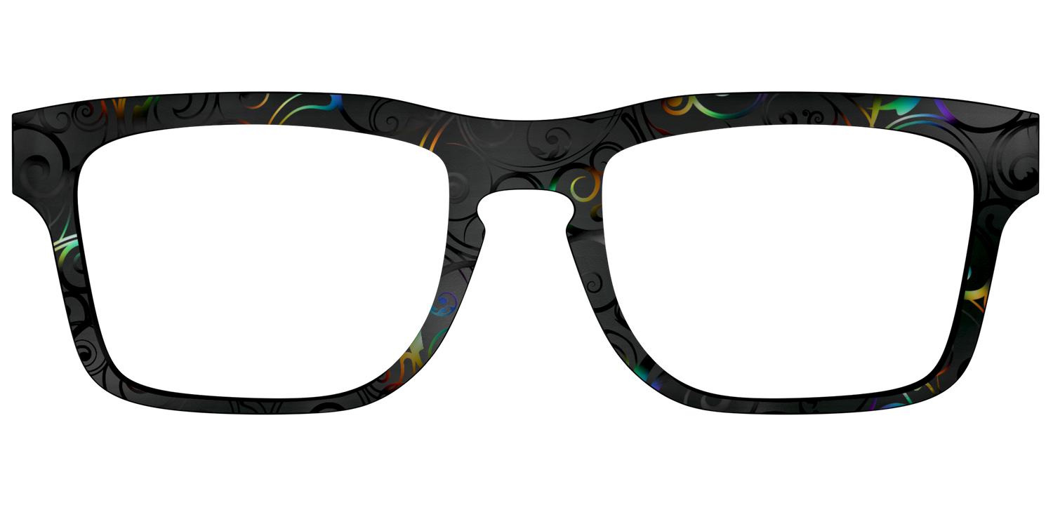 The Black Holographic Scrolls - Front Top Image - Pair Eyewear