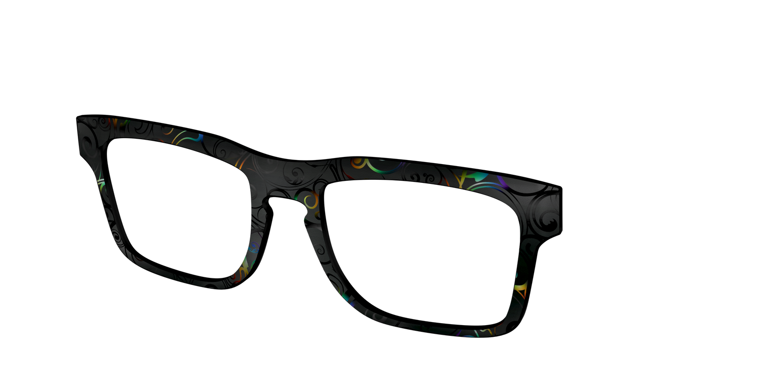 The Black Holographic Scrolls - Angle Top Image - Pair Eyewear