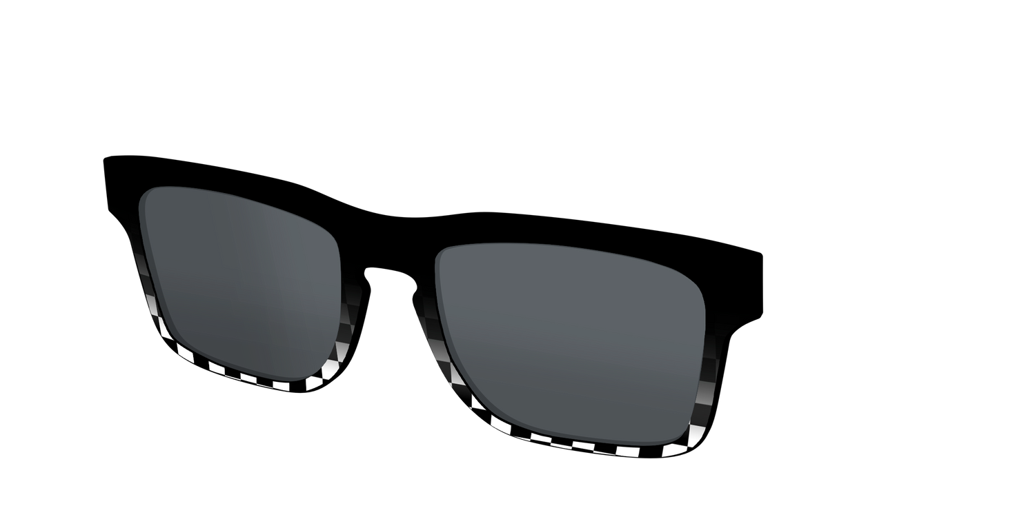The Polarized Checkerboard Fade Sun Top - Angle Top Image - Pair Eyewear