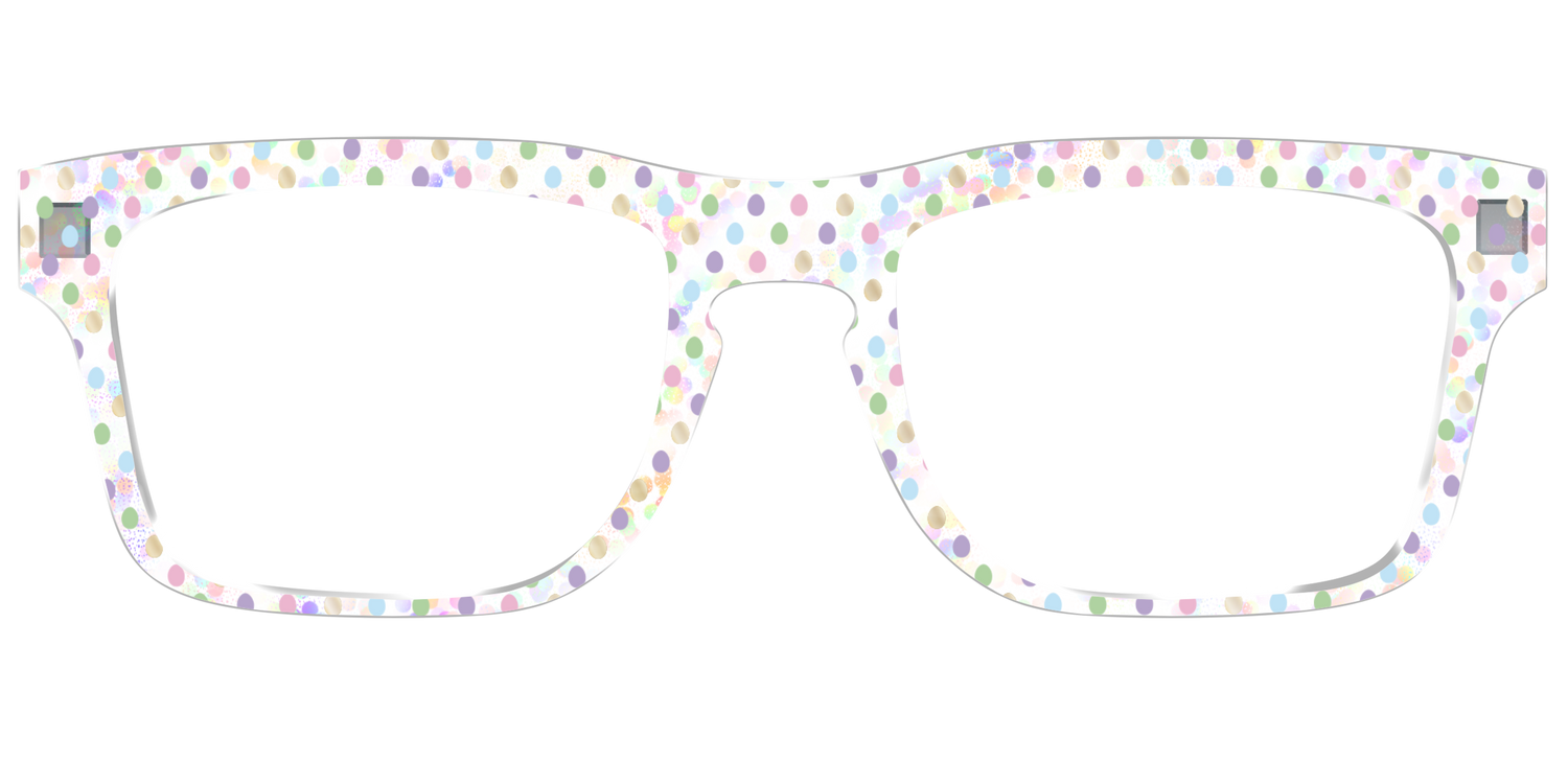 The Egg Polka Dot with Gold Foil Crystal - Front Top Image - Pair Eyewear