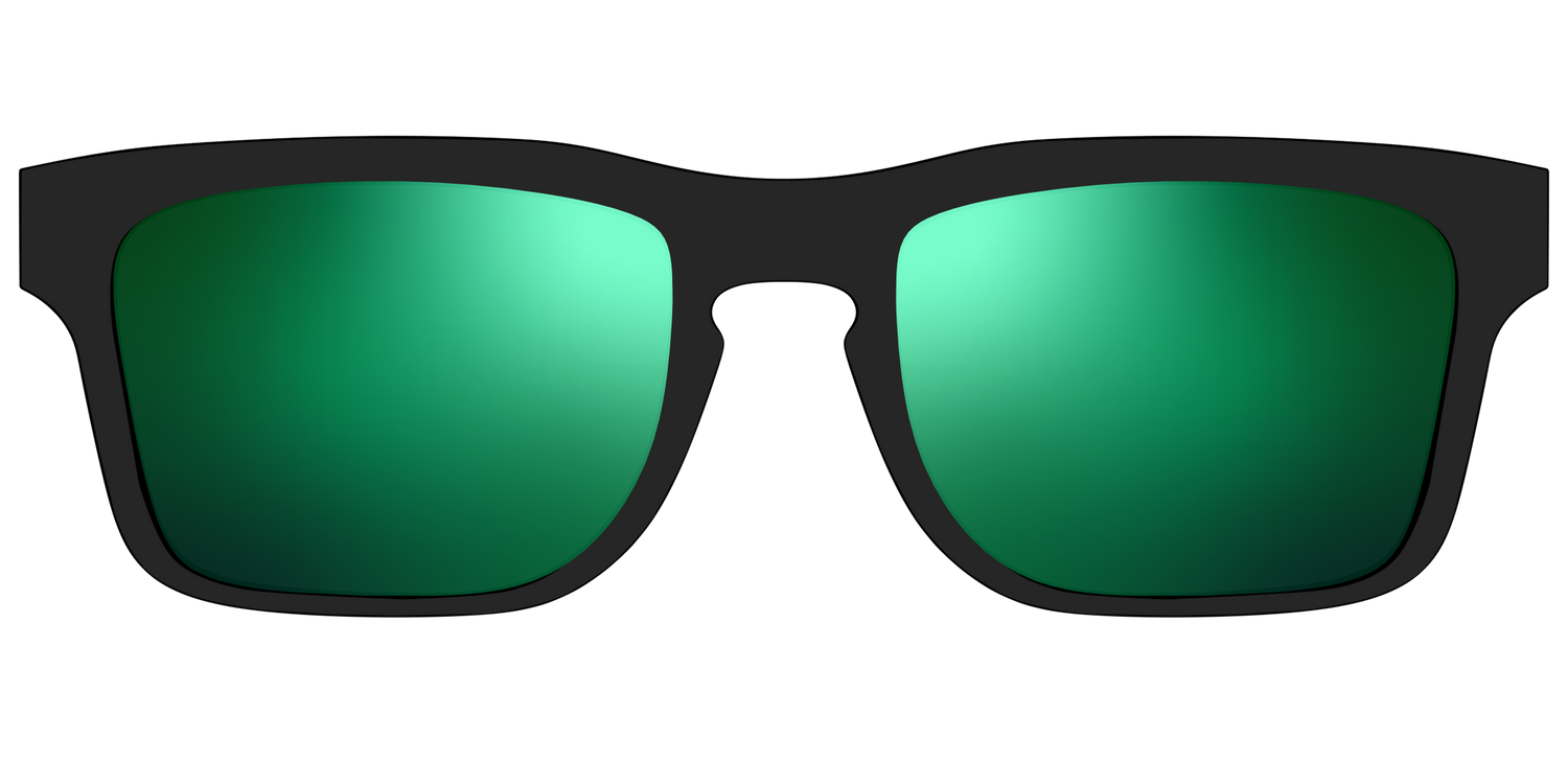 The Polarized Green Reflective Sun Top - Front Top Image - Pair Eyewear