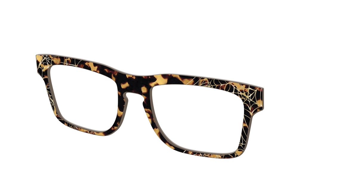 The Haunted Tortoise with Gold Foil Webs - Angle Top Image - Pair Eyewear