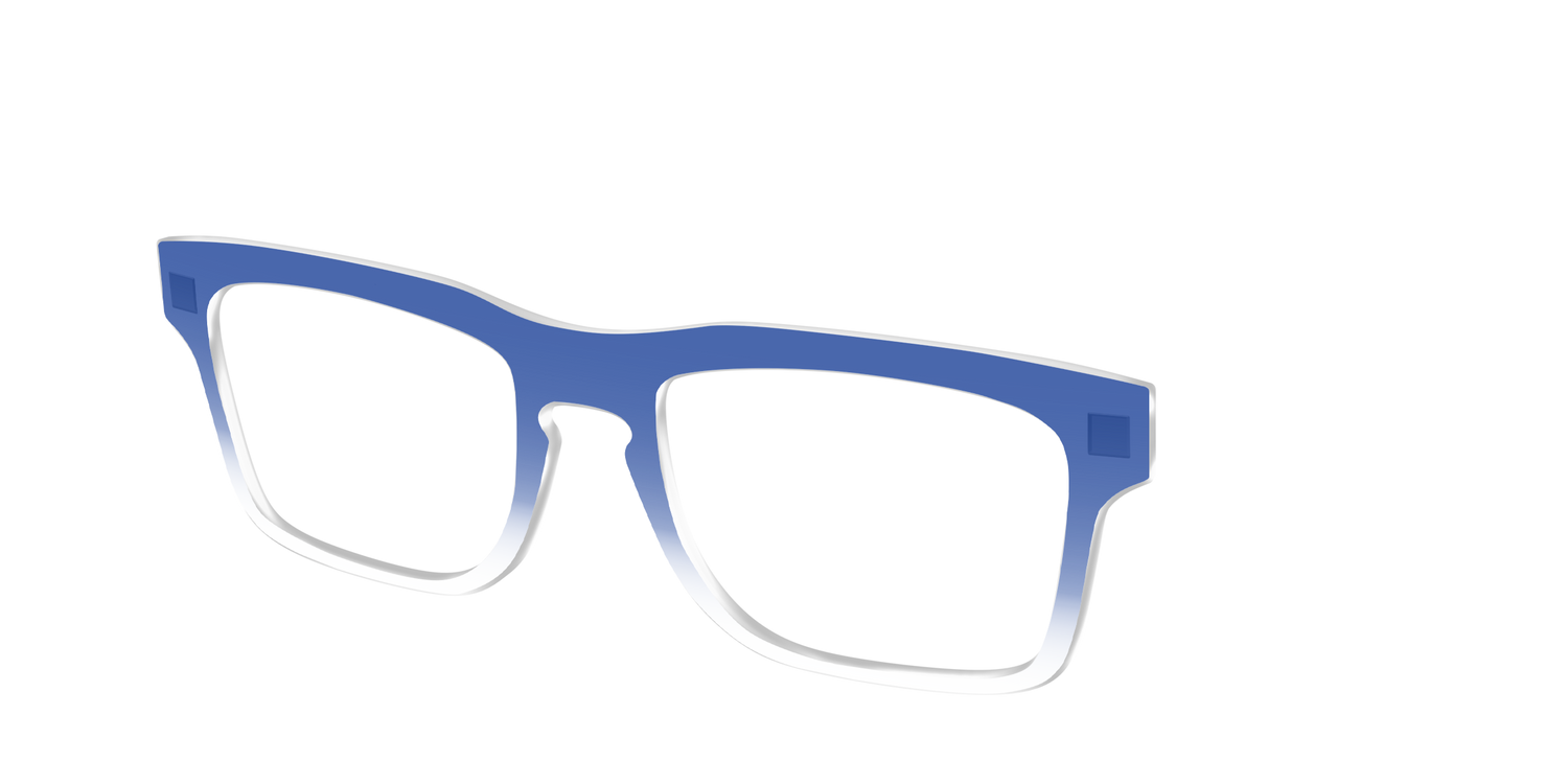 The Indigo Gradient Crystal - Angle Top Image - Pair Eyewear