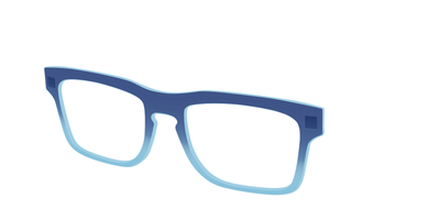 The Indigo to Sky Blue Gradient Crystal - Angle Top Thumbnail - Pair Eyewear