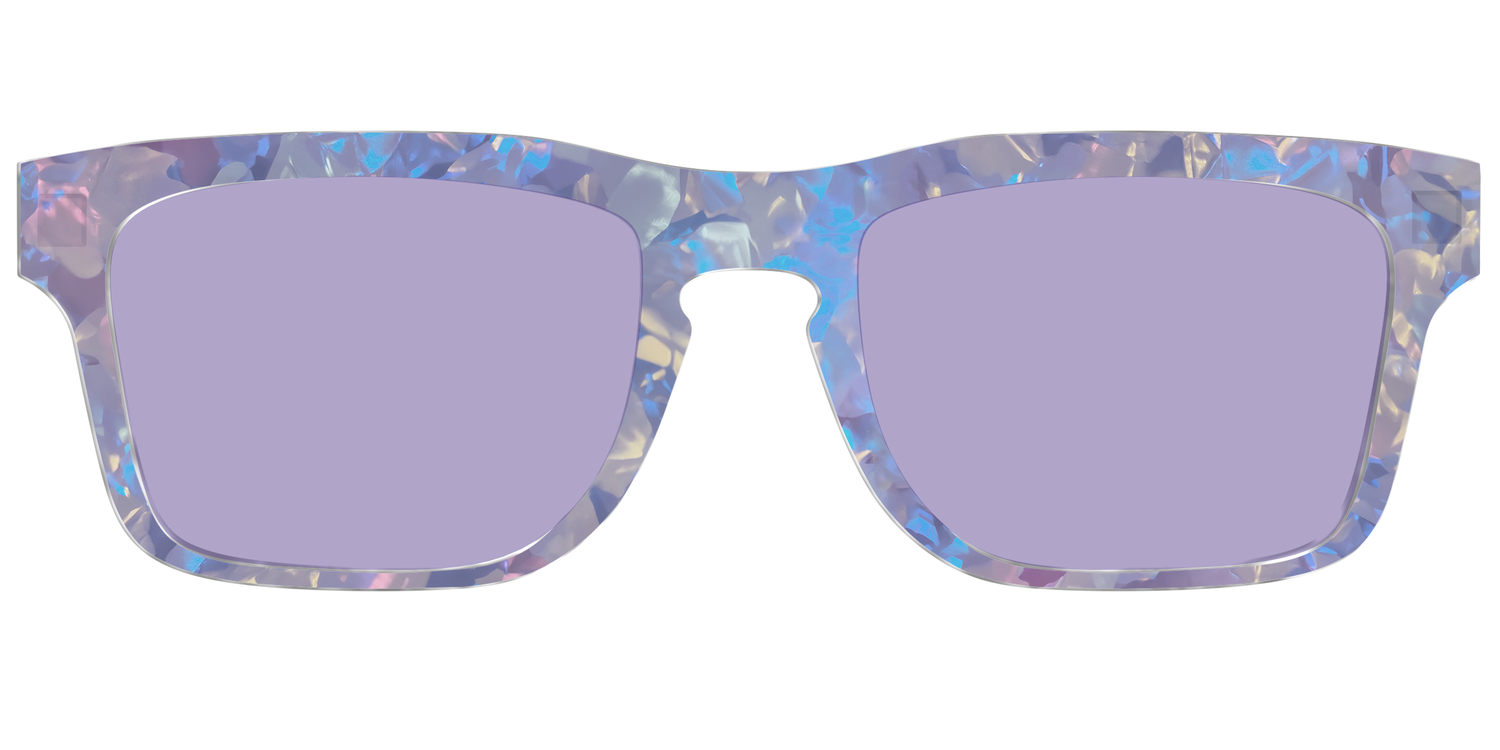The Lavender Pearl Tort With Celestial Purple Lens - Front Top Image - Pair Eyewear