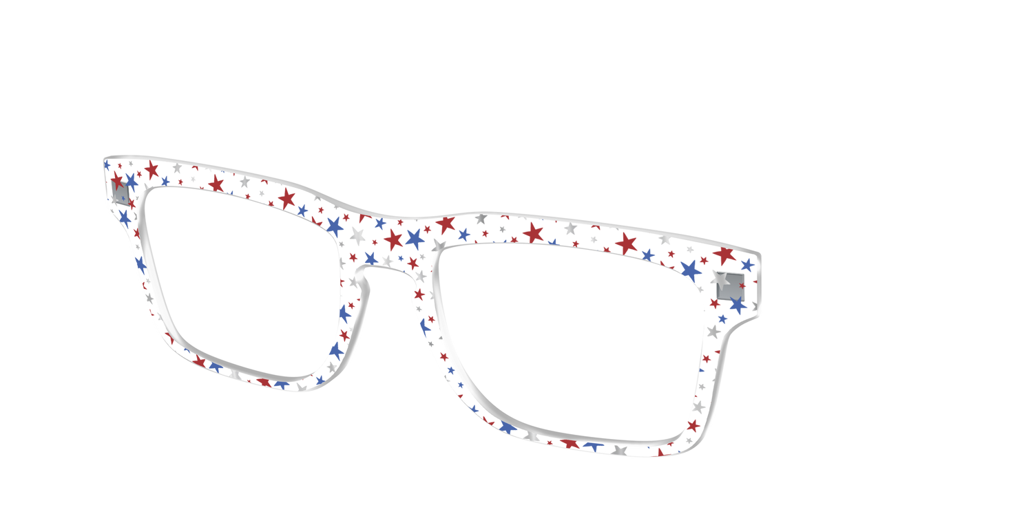 The Multi Stars Crystal with Silver Foil - Angle Top Image - Pair Eyewear