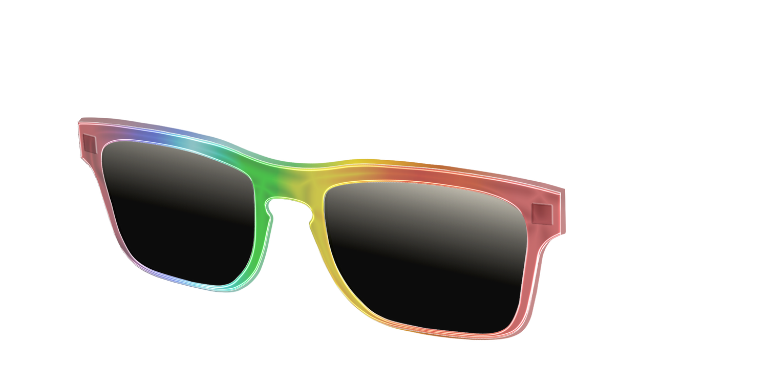 The Polarized Rainbow Gradient Sun Top - Angle Top Image - Pair Eyewear