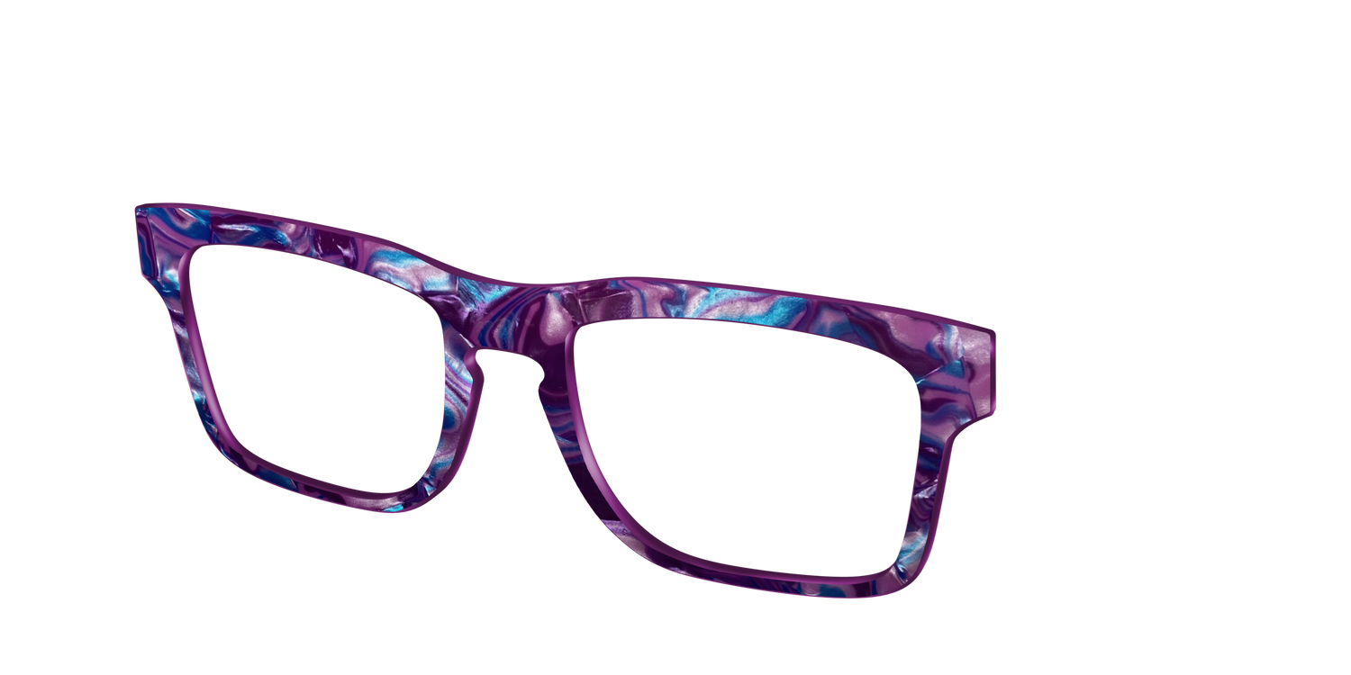 The Tyrian Purple Pearl Marble - Angle Top Image - Pair Eyewear
