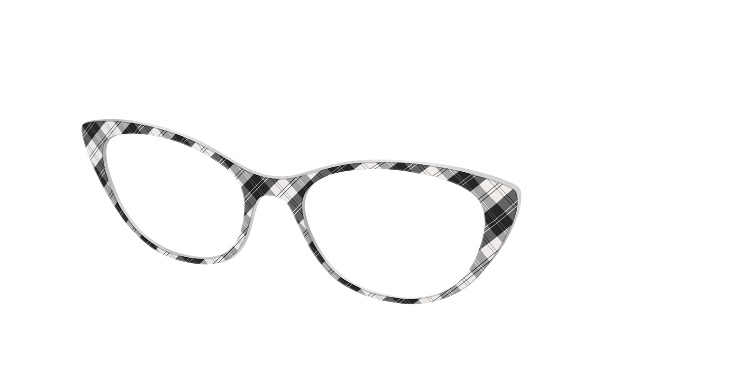 The B&W Plaid - Angle Top Image - Pair Eyewear