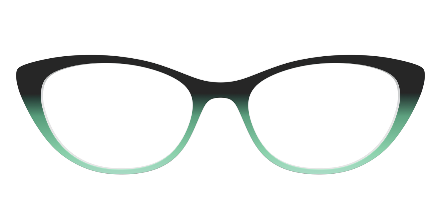 The Black to Spearmint Gradient - Front Top Image - Pair Eyewear