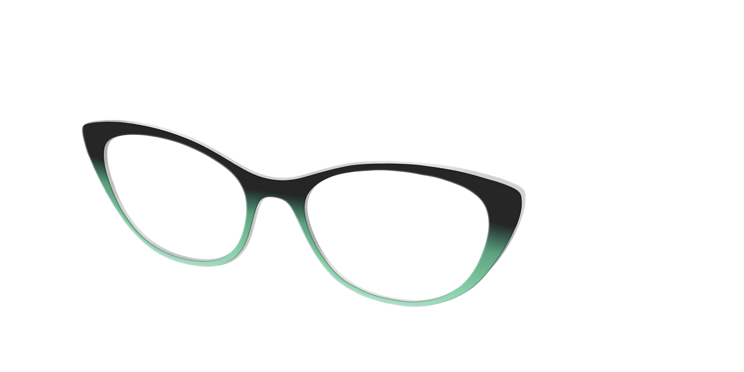 The Black to Spearmint Gradient - Angle Top Image - Pair Eyewear