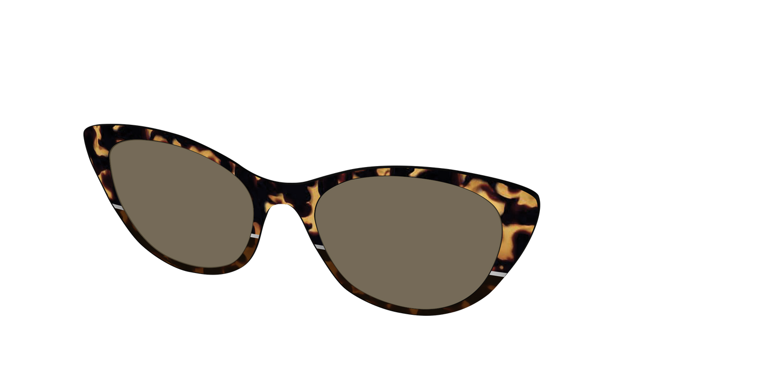 The Polarized Chic Tortoise Split Sun Top - Angle Top Image - Pair Eyewear