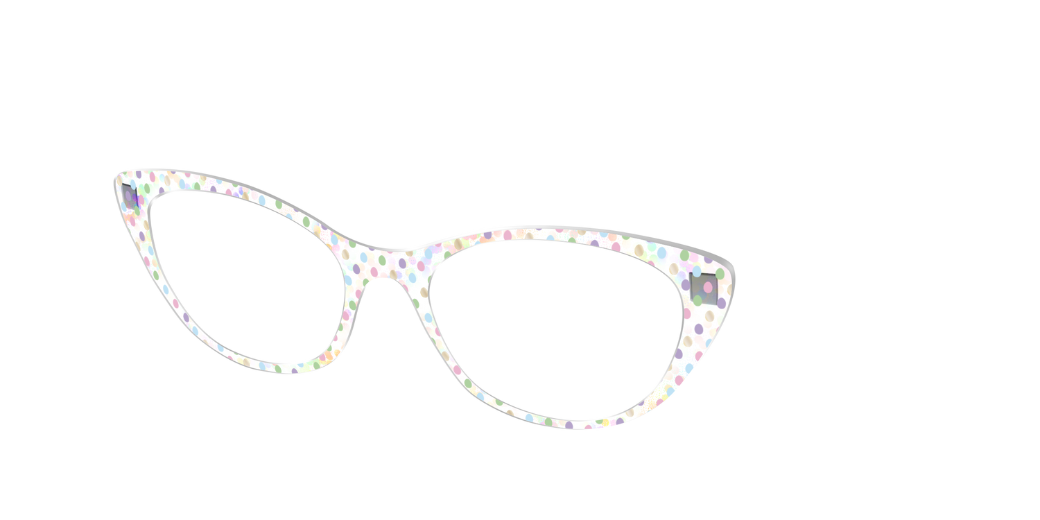 The Egg Polka Dot with Gold Foil Crystal - Angle Top Image - Pair Eyewear