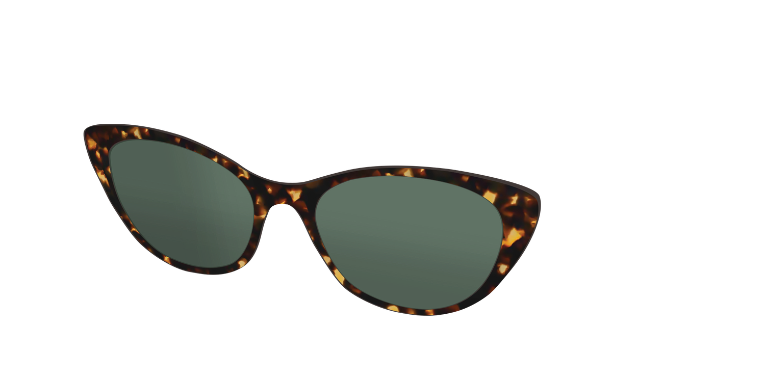 The Non-Polarized Green Tortoise Sun Top - Angle Top Image - Pair Eyewear