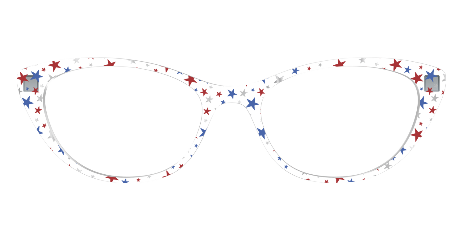 The Multi Stars Crystal with Silver Foil - Front Top Image - Pair Eyewear