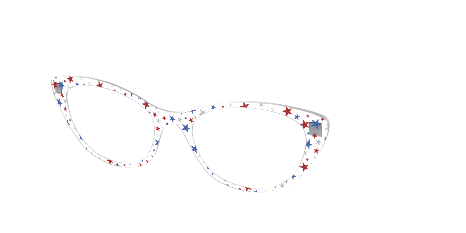 The Multi Stars Crystal with Silver Foil - Angle Top Image - Pair Eyewear