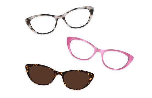 Pink Clear Rose Gold Metal - Set - Pair Eyewear