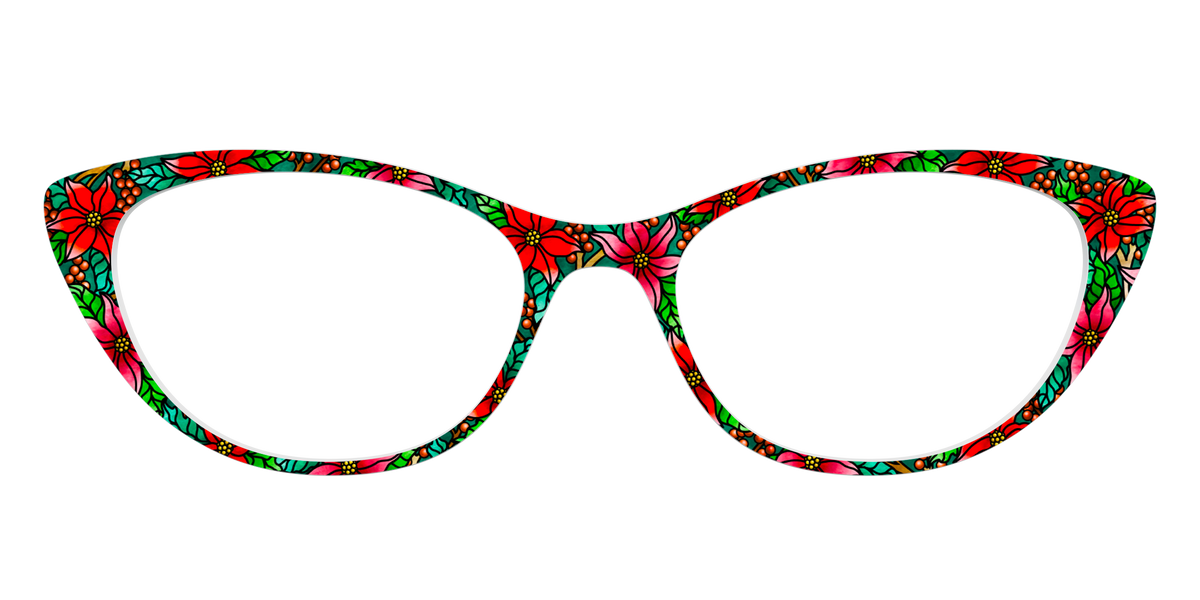 The Poinsettia Stained Glass - Front Top Image - Pair Eyewear
