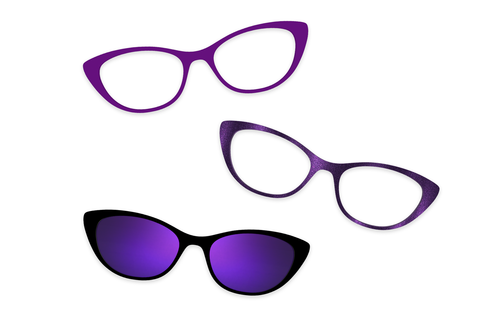 Purple Confetti Tortoise Gold Metal - Set - Pair Eyewear
