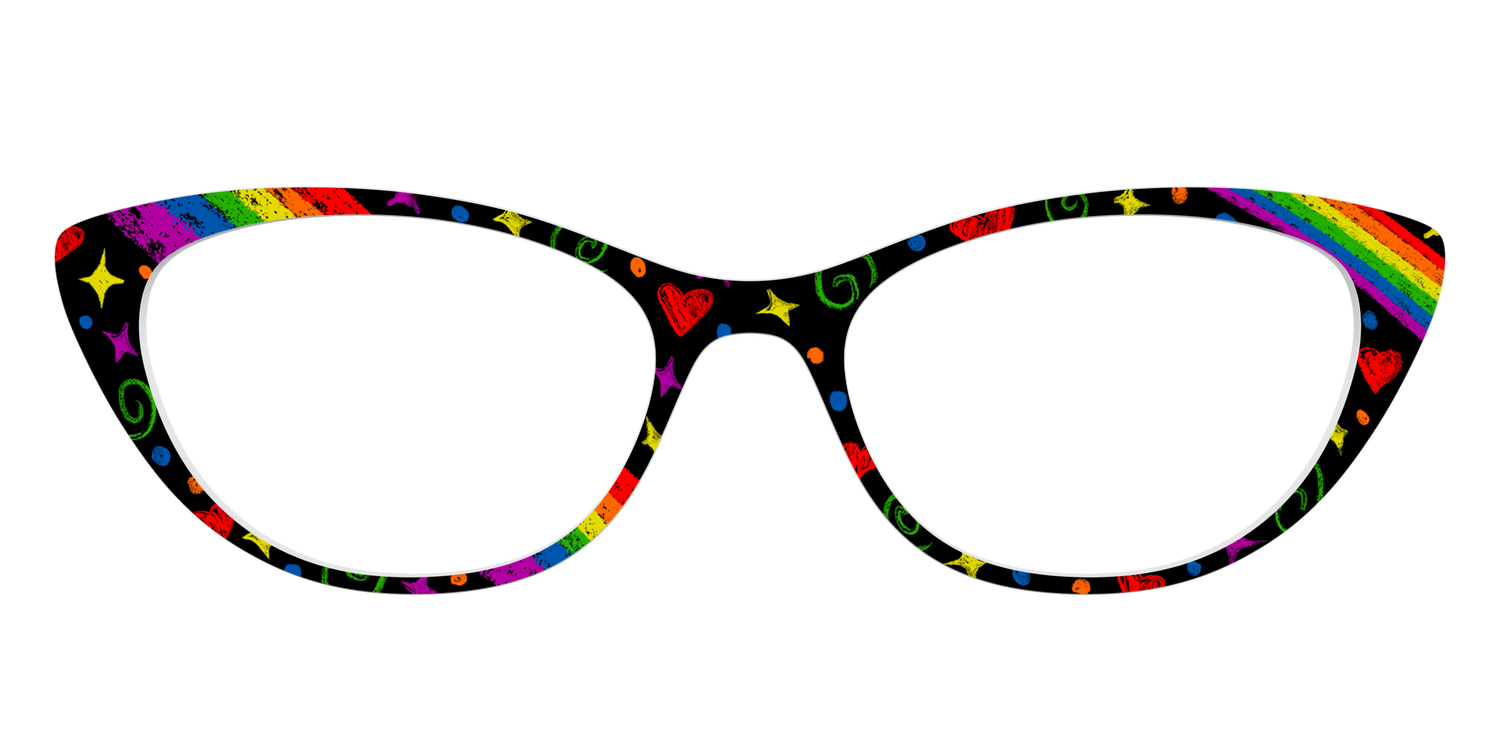 The Rainbow Chalk Doodles - Front Top Image - Pair Eyewear
