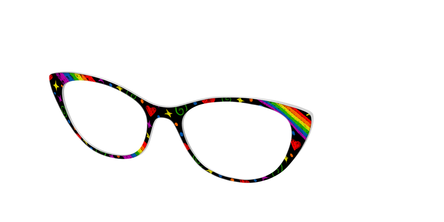 The Rainbow Chalk Doodles - Angle Top Image - Pair Eyewear
