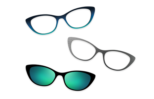 Teal Pearlized Metal - Set - Pair Eyewear