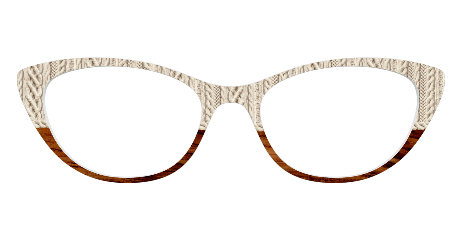 The Woven Wood Split - Front Top Image - Pair Eyewear