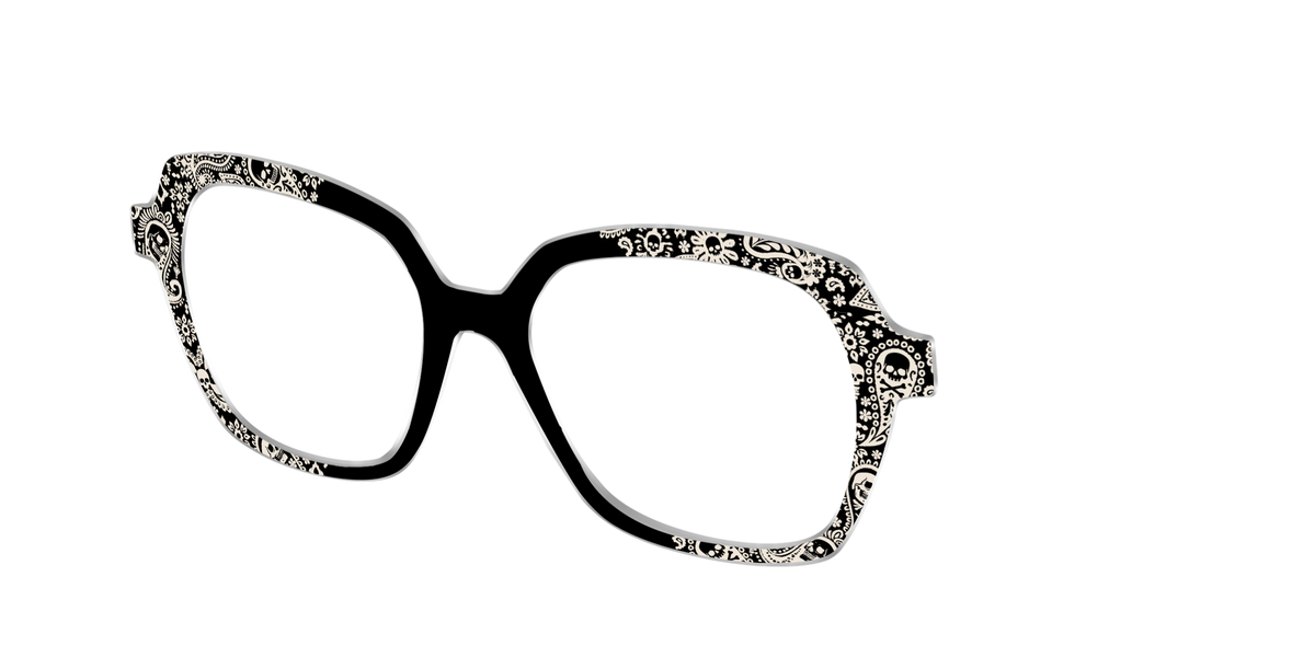 The Bone White Paisley - Angle Top Image - Pair Eyewear