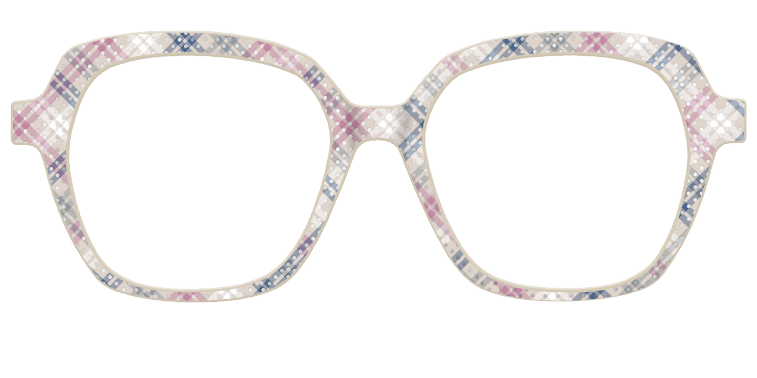 The Chiffon Plaid with Silver Foil Polka Dots - Front Top Image - Pair Eyewear