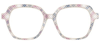 The Chiffon Plaid with Silver Foil Polka Dots - Front Top Thumbnail - Pair Eyewear