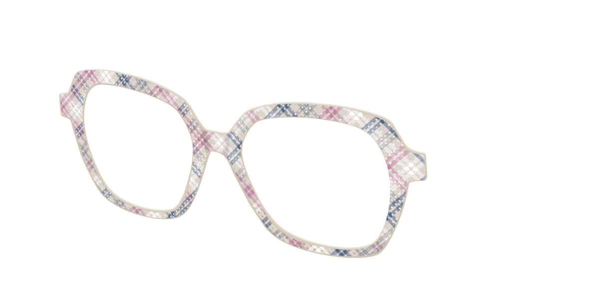 The Chiffon Plaid with Silver Foil Polka Dots - Angle Top Image - Pair Eyewear
