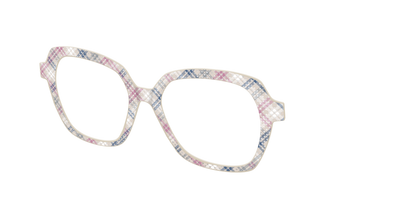 The Chiffon Plaid with Silver Foil Polka Dots - Angle Top Thumbnail - Pair Eyewear